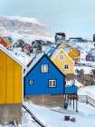 Town Uummannaq during winter in northern Art Print